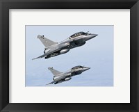 Two Dassault Rafale B's of the French Air Force (side view) Fine Art Print
