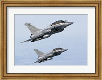 Two Dassault Rafale B's of the French Air Force (side view) Fine Art Print