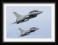 Two Dassault Rafale B's of the French Air Force (side view) Fine Art Print