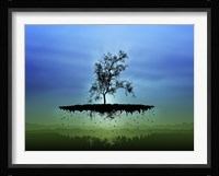 Flying Tree ( digitally generated - blue) Fine Art Print