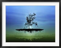 Flying Tree ( digitally generated - blue) Fine Art Print