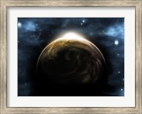 Sunrise Over a Planet (digitally generated) Fine Art Print