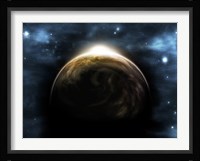 Sunrise Over a Planet (digitally generated) Fine Art Print