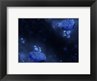 Humans and Aliens in Outer Space Fine Art Print