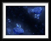 Humans and Aliens in Outer Space Fine Art Print