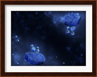 Humans and Aliens in Outer Space Fine Art Print