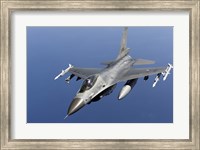 Dutch F-16AM Over the Mediterranean Sea (top view) Fine Art Print