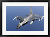 Dutch F-16AM Over the Mediterranean Sea (top view) Fine Art Print