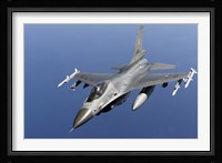 Dutch F-16AM Over the Mediterranean Sea (top view) Fine Art Print
