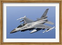 Dutch F-16AM Over the Mediterranean Sea (close up) Fine Art Print