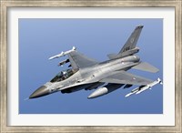 Dutch F-16AM Over the Mediterranean Sea (close up) Fine Art Print