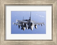Two Dutch F-16AMs Over the Mediterranean Sea Fine Art Print