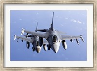 Two Dutch F-16AMs Over the Mediterranean Sea Fine Art Print