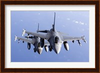 Two Dutch F-16AMs Over the Mediterranean Sea Fine Art Print