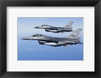 Two Dutch F-16AMs Over the Mediterranean Sea (side view) Fine Art Print