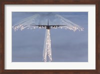 MC-130H Combat Talon Dropping Flares Fine Art Print