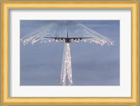 MC-130H Combat Talon Dropping Flares Fine Art Print