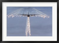 MC-130H Combat Talon Dropping Flares Fine Art Print