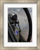 F-16 Pilot Checks Position of his Wingman Fine Art Print