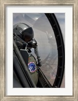 F-16 Pilot Checks Position of his Wingman Fine Art Print