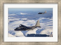 MC-130P Combat Shadow and MC-130H Combat Talon Over Clouds Fine Art Print