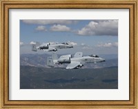 Two A-10 Thunderbolt's Fly over Mountains in Central Idaho Fine Art Print