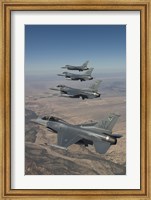Four F-16's on a Training Mission Fine Art Print