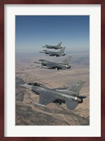 Four F-16's on a Training Mission Fine Art Print