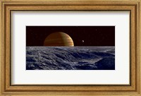 The Gas Giant Jupiter Seen Above the Surface of Jupiter's Moon Europa Fine Art Print