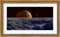 The Gas Giant Jupiter Seen Above the Surface of Jupiter's Moon Europa Fine Art Print