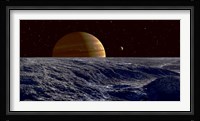 The Gas Giant Jupiter Seen Above the Surface of Jupiter's Moon Europa Fine Art Print
