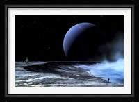 Astronaut Standing on the Edge of a Lake of Liquid Methane Fine Art Print