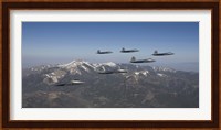 F-22 Raptors Over New Mexico Mountains Fine Art Print