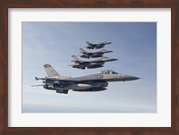 Four F-16's fly in Formation over Arizona Fine Art Print