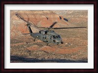HH-60G Pave Hawk Flies a Low Level Route in New Mexico Mountains Fine Art Print