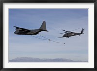 HH-60G Pave Hawk Prepares  for Aerial Refueling from an HC-130 Fine Art Print