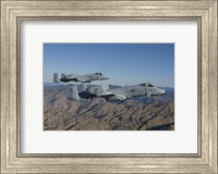 Two A-10 Thunderbolt's Fly over Central Idaho Fine Art Print
