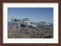 Two A-10 Thunderbolt's Fly over Central Idaho Fine Art Print
