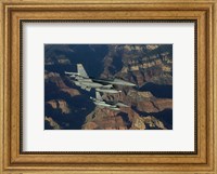 Two F-16's fly in Formation over the Grand Canyon, Arizona Fine Art Print