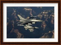 Two F-16's fly over the Grand Canyon, Arizona Fine Art Print