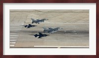 Two F-16's Land in Formation at Luke Air Force Base, Arizona Fine Art Print