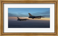 Two F-16's over Arizona before sunset Fine Art Print