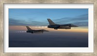 Two F-16's over Arizona before sunset Fine Art Print