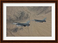 Two F-16's over the Arizona Desert Fine Art Print