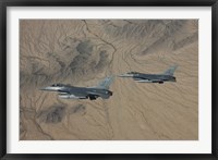 Two F-16's over the Arizona Desert Fine Art Print
