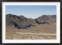 Two F-16's with the Arizona Mountains Fine Art Print