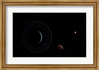 Uranus with the Distant Sun and an Inner Satellite Fine Art Print