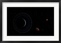 Uranus with the Distant Sun and an Inner Satellite Fine Art Print