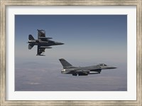A Pair of F-16's fly in Formation over Arizona Fine Art Print