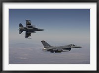 A Pair of F-16's fly in Formation over Arizona Fine Art Print